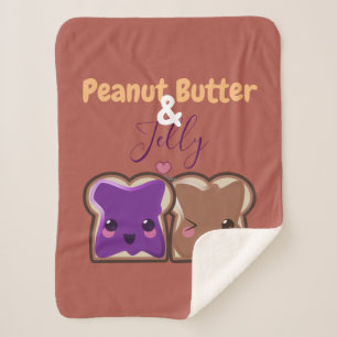 Peanut Butter en Jelly Love Sherpa Deken