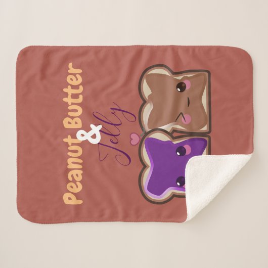 Peanut Butter en Jelly Love Sherpa Deken (Voorkant (horizontaal))