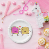 Peanut Butter en Jelly Pals White Papieren Bordje (Feest)