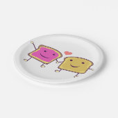 Peanut Butter en Jelly Pals White Papieren Bordje (Gekanteld)