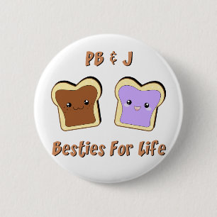 Peanut Butter en Jelly Ronde Button 5,7 Cm