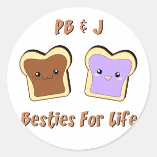 Peanut Butter en Jelly Ronde Sticker