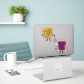 Peanut Butter en Jelly Sandwich Buddies Sticker (Laptop op bureau)