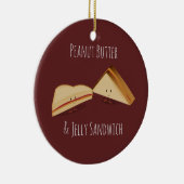 Peanut Butter en Jelly Sandwich Food Keramisch Ornament (Rechts)