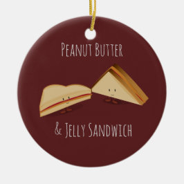 Peanut Butter en Jelly Sandwich Food Keramisch Ornament