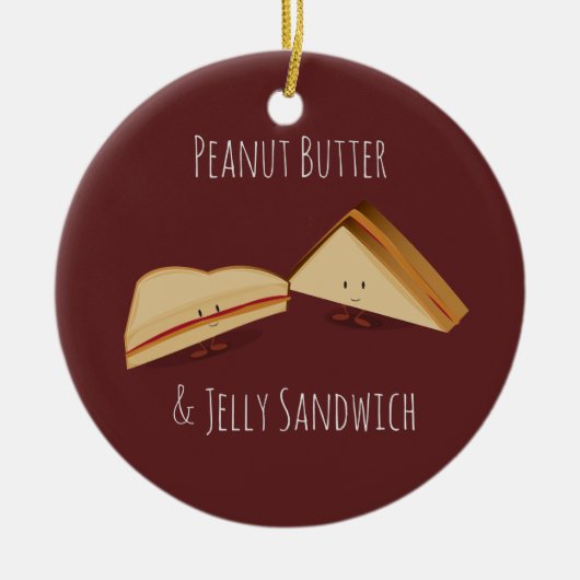 Peanut Butter en Jelly Sandwich Food Keramisch Ornament (Voorkant)
