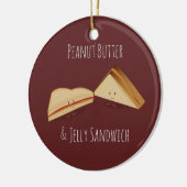 Peanut Butter en Jelly Sandwich Food Keramisch Ornament (Links)
