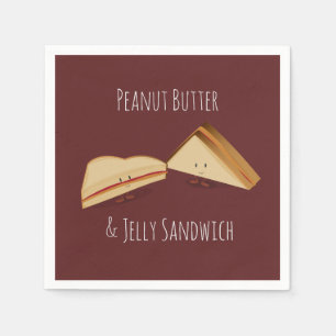 Peanut Butter en Jelly Sandwich   Papier van Napel Servet