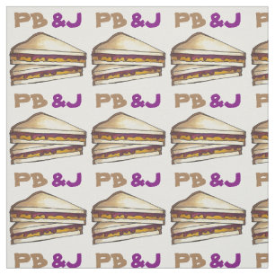 Peanut Butter en Jelly Sandwich PB&J Food Foodie Stof