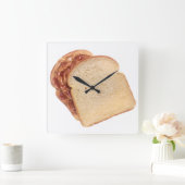 Peanut Butter en Jelly Sandwich Vierkante Klok (Huis)