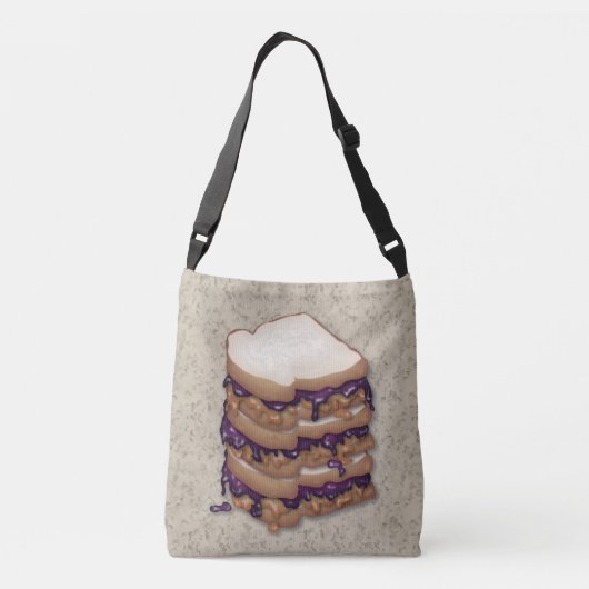 Peanut Butter en Jelly Sandwiches Crossbody Tas (Achterkant)