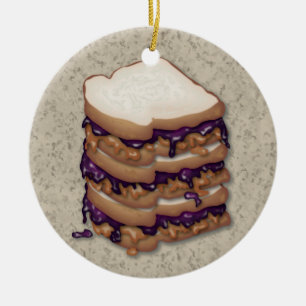 Peanut Butter en Jelly Sandwiches Keramisch Ornament