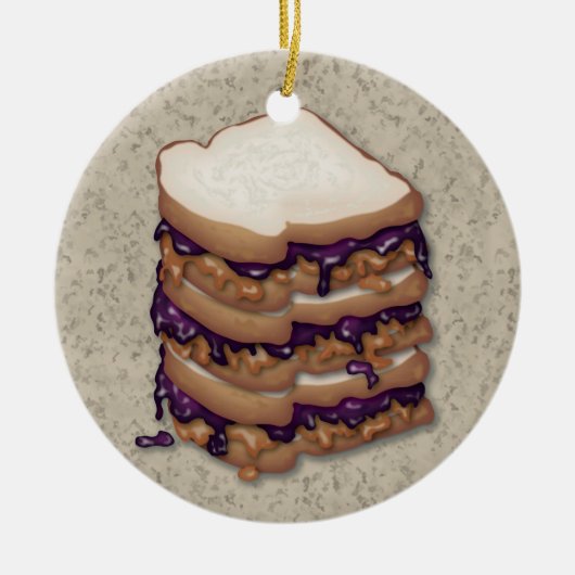 Peanut Butter en Jelly Sandwiches Keramisch Ornament (Voorkant)