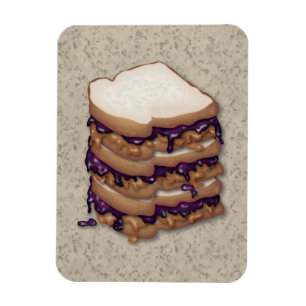 Peanut Butter en Jelly Sandwiches Magneet