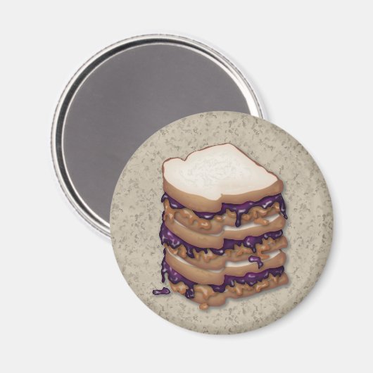 Peanut Butter en Jelly Sandwiches Magneet (Voorkant / Achterkant)