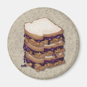 Peanut Butter en Jelly Sandwiches Magneet