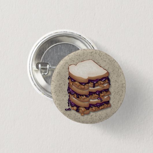 Peanut Butter en Jelly Sandwiches Ronde Button 3,2 Cm (Voorkant /achterkant)