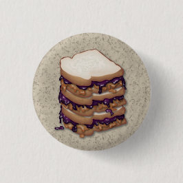 Peanut Butter en Jelly Sandwiches Ronde Button 3,2 Cm