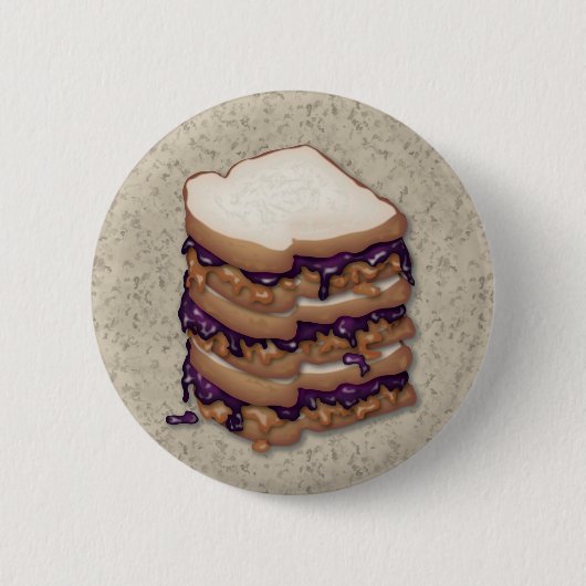 Peanut Butter en Jelly Sandwiches Ronde Button 5,7 Cm (Voorkant)