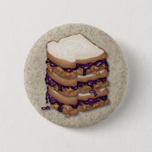 Peanut Butter en Jelly Sandwiches Ronde Button 5,7 Cm (Voorkant)