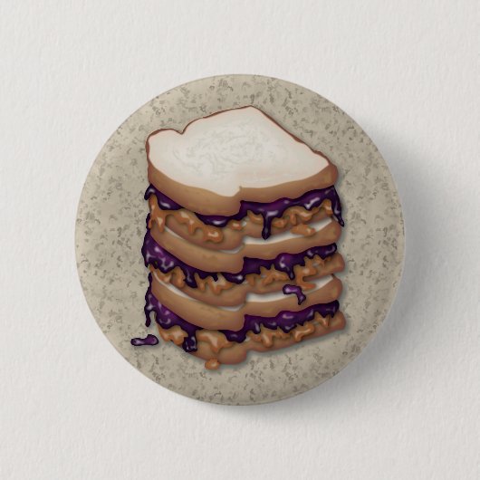 Peanut Butter en Jelly Sandwiches Ronde Button 5,7 Cm (Voorkant)