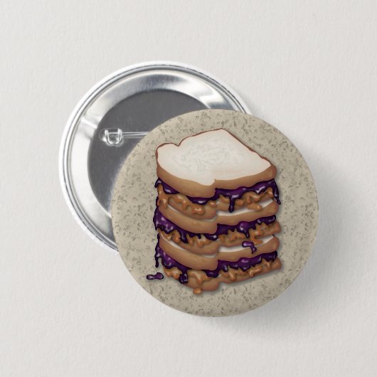 Peanut Butter en Jelly Sandwiches Ronde Button 5,7 Cm (Voorkant /achterkant)