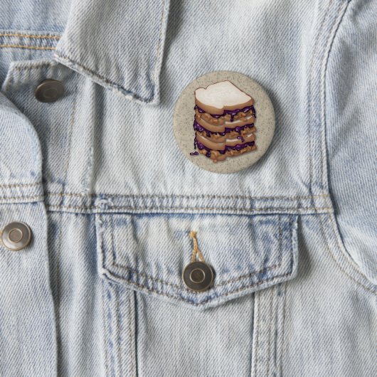 Peanut Butter en Jelly Sandwiches Ronde Button 5,7 Cm (In situ)