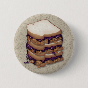 Peanut Butter en Jelly Sandwiches Ronde Button 5,7 Cm