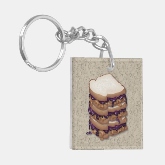 Peanut Butter en Jelly Sandwiches Sleutelhanger (Voorkant Links)