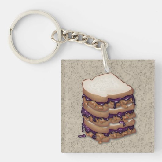 Peanut Butter en Jelly Sandwiches Sleutelhanger (Voorkant)