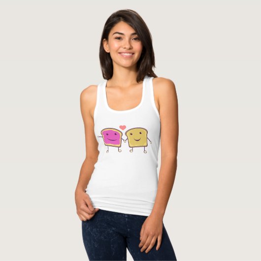 Peanut Butter en Jelly Tanktop (Volledige Voorkant)