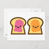 Peanut Butter en Jelly Toast Friends Briefkaart (Voorkant / Achterkant)