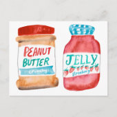 Peanut Butter en Jelly Waterverf Briefkaart (Voorkant)