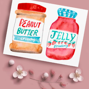Peanut Butter en Jelly Waterverf Briefkaart