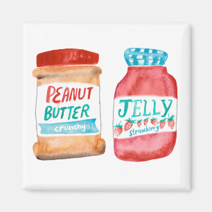 Peanut Butter en Jelly Waterverf Magneet