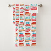 Peanut Butter en Jelly Waterverf Pattern Bad Handdoek (Insitu)