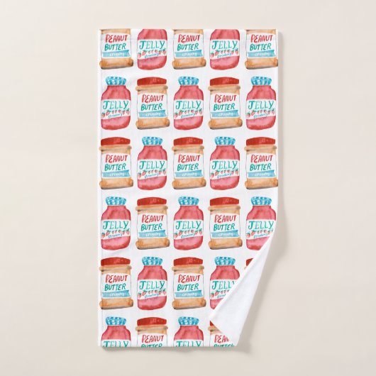 Peanut Butter en Jelly Waterverf Pattern Bad Handdoek (Handdoek)
