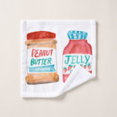Peanut Butter en Jelly Waterverf Pattern Bad Handdoek (Wasdoekje)