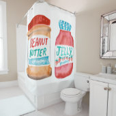 Peanut Butter en Jelly Waterverf Pattern Douchegordijn (In situ)