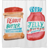 Peanut Butter en Jelly Waterverf Pattern Douchegordijn (Voorkant)