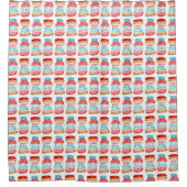 Peanut Butter en Jelly Waterverf Pattern Douchegordijn (Voorkant)