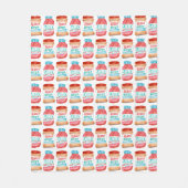 Peanut Butter en Jelly Waterverf Pattern Fleece Deken (Voorkant)