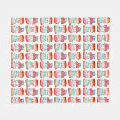 Peanut Butter en Jelly Waterverf Pattern Fleece Deken (Voorkant (Horizontaal))