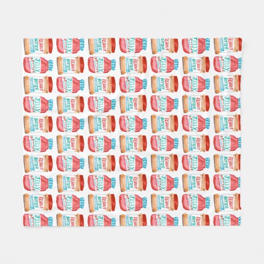 Peanut Butter en Jelly Waterverf Pattern Fleece Deken (Voorkant (Horizontaal))