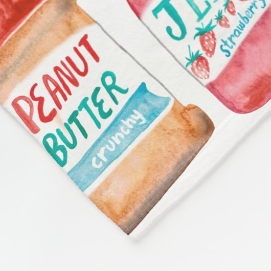 Peanut Butter en Jelly Waterverf Pattern Fleece Deken (Hoek)