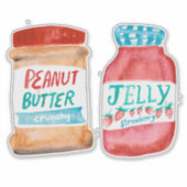 Peanut Butter en Jelly Waterverf Sticker (Voorkant)