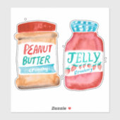 Peanut Butter en Jelly Waterverf Sticker (Vel)
