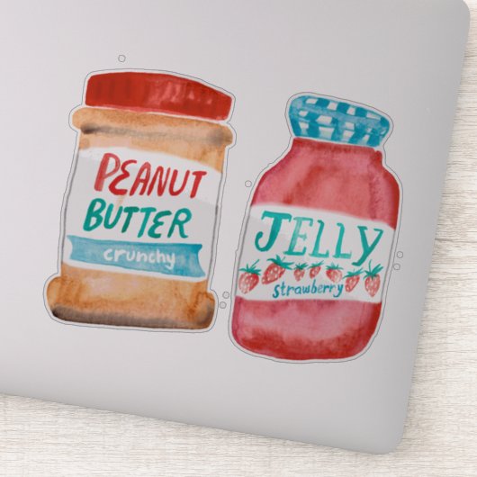 Peanut Butter en Jelly Waterverf Sticker (Detail)