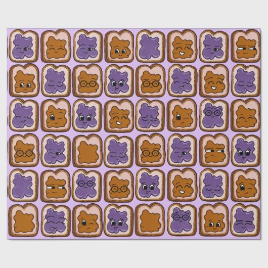 Peanut Butter en Jelly Wrapping Paper Cadeaupapier (Zoom)