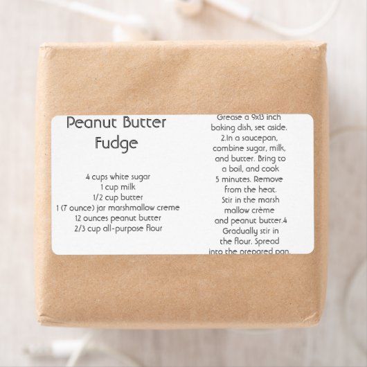 Peanut Butter Fudge Etiket (Insitu)